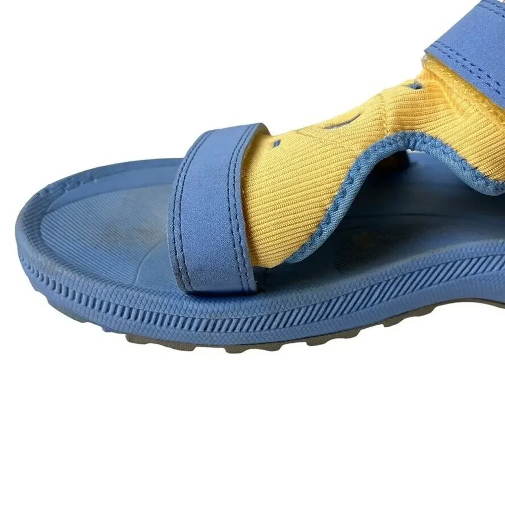 Teva Girls Kids Psyclone Blue & Yellow Sporty Ankle Strap Sandals Flats Shoes 6